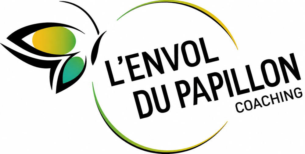 Logo papillon, typographie DIN élégante